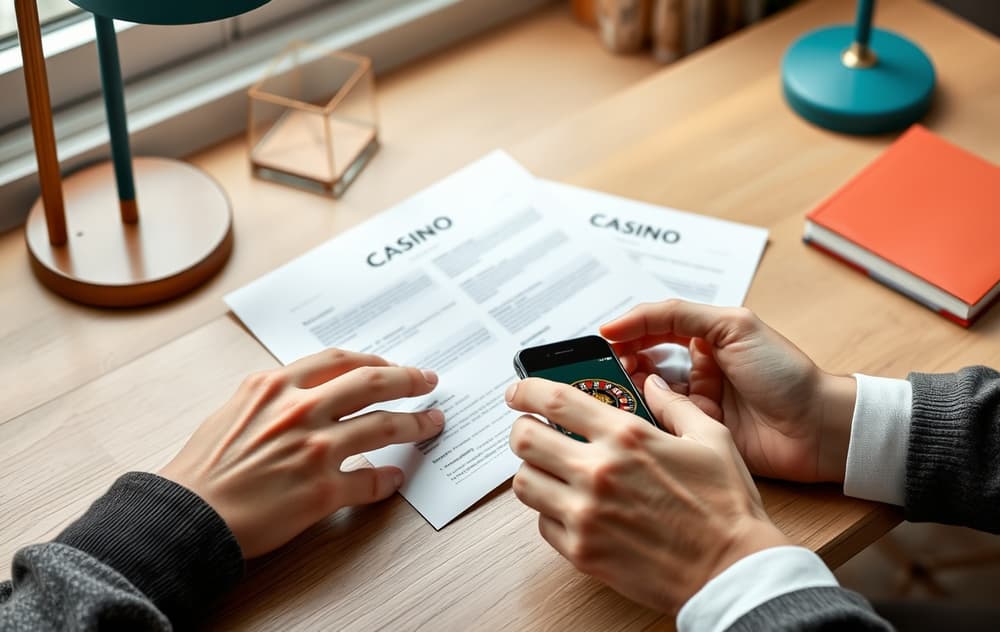 Person som spiller live casino på nettbrett