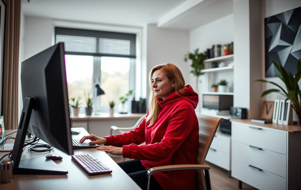 Person som chatter med casino kundeservice på PC